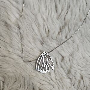 Butterfly wing pendant in Silver and copper